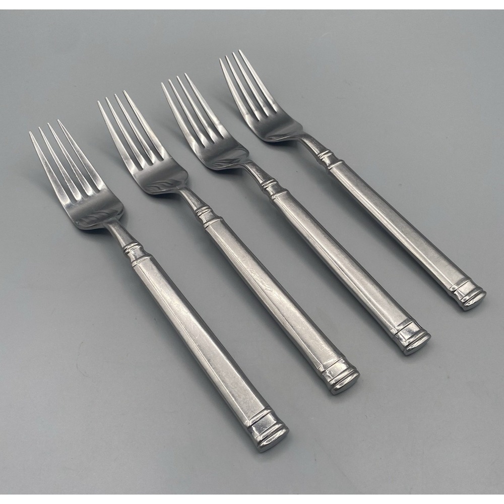 Hampton Silversmiths OPTIMUM  4pcs Dinner Forks Frosted‎ Stainless Flatware 8"